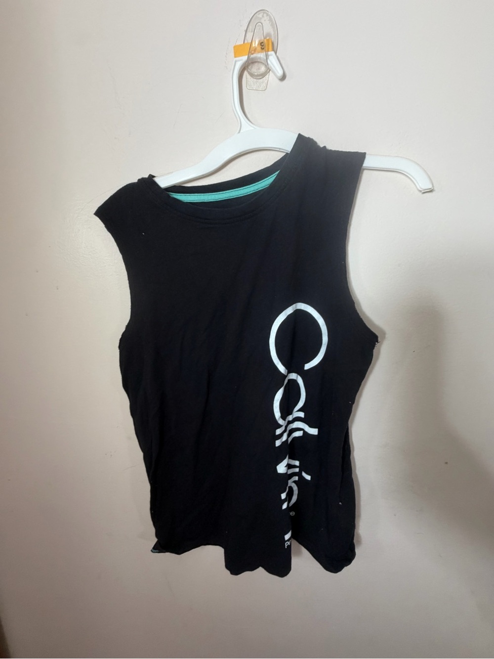 Calvin Klein Black Muscle Tee with White Vertical Logo